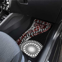 Red Tongan Ngatu Fonulei Pattern Car Mats