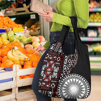 Red Tongan Ngatu Fonulei Pattern Grocery Bag