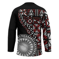Red Tongan Ngatu Fonulei Pattern Hockey Jersey - Polynesian Pride