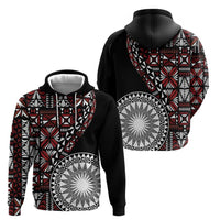 Red Tongan Ngatu Fonulei Pattern Hoodie