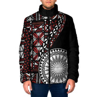 Red Tongan Ngatu Fonulei Pattern Padded Jacket - Polynesian Pride