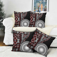 Red Tongan Ngatu Fonulei Pattern Pillow Cover - Polynesian Pride