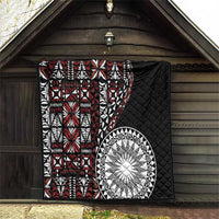 Red Tongan Ngatu Fonulei Pattern Quilt