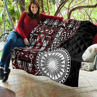 Red Tongan Ngatu Fonulei Pattern Quilt