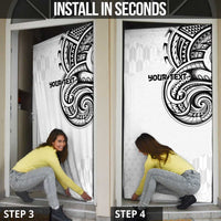 Hawaii and Japanese Culture Personalised Door Cover With Polynesian Tribal Tattoo Style - Polynesian Pride