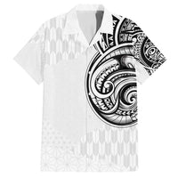 Hawaii and Japanese Culture Personalised Family Matching Long Sleeve Bodycon Dress and Hawaiian Shirt With Polynesian Tribal Tattoo Style LT9 Dad's Shirt - Short Sleeve White - Polynesian Pride