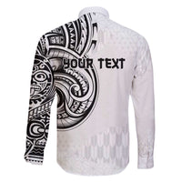 Hawaii and Japanese Culture Personalised Family Matching Off The Shoulder Long Sleeve Dress and Hawaiian Shirt With Polynesian Tribal Tattoo Style