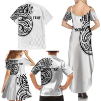 Hawaii and Japanese Culture Personalised Family Matching Summer Maxi Dress and Hawaiian Shirt With Polynesian Tribal Tattoo Style