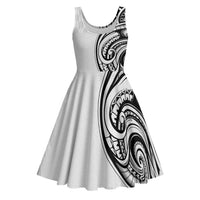 Hawaii and Japanese Culture Personalised Midi Dress With Polynesian Tribal Tattoo Style - Polynesian Pride