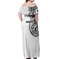 Hawaii and Japanese Culture Personalised Off Shoulder Maxi Dress With Polynesian Tribal Tattoo Style