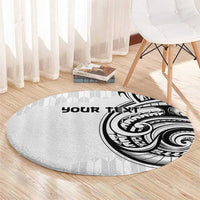 Hawaii and Japanese Culture Personalised Round Carpet With Polynesian Tribal Tattoo Style