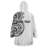 Hawaii and Japanese Culture Personalised Wearable Blanket Hoodie With Polynesian Tribal Tattoo Style