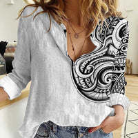 Hawaii and Japanese Culture Personalised Women Casual Shirt With Polynesian Tribal Tattoo Style