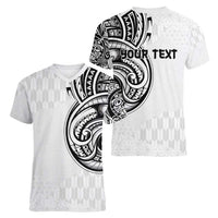 Hawaii and Japanese Culture Personalised Women V-Neck T-Shirt With Polynesian Tribal Tattoo Style LT9 - Polynesian Pride