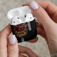 Hawaii and Japanese Oni Mask Personalised AirPods Case Kakau Pattern Dark Art Style - Polynesian Pride