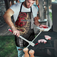 Hawaii and Japanese Oni Mask Personalised Apron Kakau Pattern Dark Art Style - Polynesian Pride