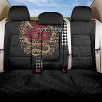 Hawaii and Japanese Oni Mask Personalised Back Car Seat Cover Kakau Pattern Dark Art Style LT9 One Size Black - Polynesian Pride