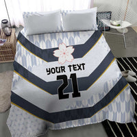 Japan Pacific Rugby 2022-23 Custom Bedding Set Black Sakura Japanese Wave Pattern