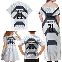 Japan Pacific Rugby 2022-23 Custom Family Matching Off Shoulder Maxi Dress and Hawaiian Shirt Black Sakura Japanese Wave Pattern