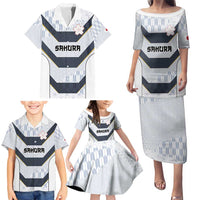 Japan Pacific Rugby 2022-23 Custom Family Matching Puletasi and Hawaiian Shirt Black Sakura Japanese Wave Pattern LT9 - Polynesian Pride