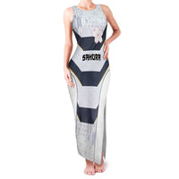 Japan Pacific Rugby 2022-23 Custom Family Matching Tank Maxi Dress and Hawaiian Shirt Black Sakura Japanese Wave Pattern