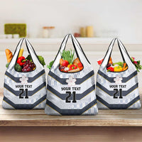 Japan Pacific Rugby 2022-23 Custom Grocery Bag Black Sakura Japanese Wave Pattern