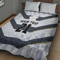 Japan Pacific Rugby 2022-23 Custom Quilt Bed Set Black Sakura Japanese Wave Pattern