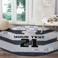 Japan Pacific Rugby 2022-23 Custom Round Carpet Black Sakura Japanese Wave Pattern