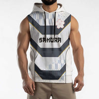 Japan Pacific Rugby 2022-23 Custom Sleeveless Hoodie Black Sakura Japanese Wave Pattern - Polynesian Pride