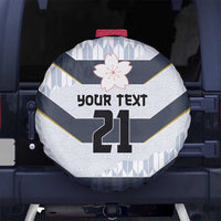 Japan Pacific Rugby 2022-23 Custom Spare Tire Cover Black Sakura Japanese Wave Pattern