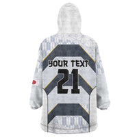 Japan Pacific Rugby 2022-23 Custom Wearable Blanket Hoodie Black Sakura Japanese Wave Pattern