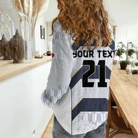 Japan Pacific Rugby 2022-23 Custom Women Casual Shirt Black Sakura Japanese Wave Pattern LT9 - Polynesian Pride