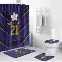 Japan Pacific Rugby 2022-23 Custom Bathroom Set Blue Sakura Japanese Wave Pattern - Polynesian Pride