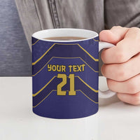 Japan Pacific Rugby 2022-23 Custom Ceramic Mug Blue Sakura Japanese Wave Pattern - Polynesian Pride