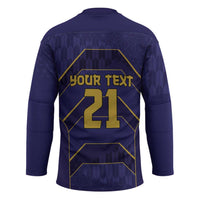 Japan Pacific Rugby 2022-23 Custom Hockey Jersey Blue Sakura Japanese Wave Pattern - Polynesian Pride