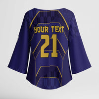 Japan Pacific Rugby 2022-23 Custom Kimono Sleeve Blouse Blue Sakura Japanese Wave Pattern - Polynesian Pride