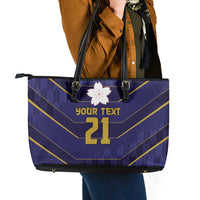 Japan Pacific Rugby 2022-23 Custom Leather Tote Bag Blue Sakura Japanese Wave Pattern LT9 - Polynesian Pride