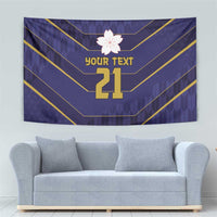 Japan Pacific Rugby 2022-23 Custom Tapestry Blue Sakura Japanese Wave Pattern