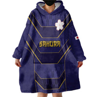 Japan Pacific Rugby 2022-23 Custom Wearable Blanket Hoodie Blue Sakura Japanese Wave Pattern