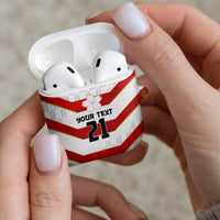 Japan Pacific Rugby 2022-23 Custom AirPods Case Red Sakura Japanese Wave Pattern - Polynesian Pride