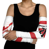 Japan Pacific Rugby 2022-23 Custom Arm Sleeves Red Sakura Japanese Wave Pattern - Polynesian Pride