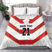 Japan Pacific Rugby 2022-23 Custom Bedding Set Red Sakura Japanese Wave Pattern