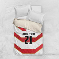 Japan Pacific Rugby 2022-23 Custom Bedding Set Red Sakura Japanese Wave Pattern