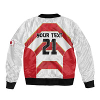 Japan Pacific Rugby 2022-23 Custom Bomber Jacket Red Sakura Japanese Wave Pattern LT9 - Polynesian Pride