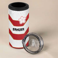 Japan Pacific Rugby 2022-23 Custom 4 in 1 Can Cooler Tumbler Red Sakura Japanese Wave Pattern