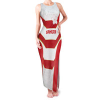 Japan Pacific Rugby 2022-23 Custom Family Matching Tank Maxi Dress and Hawaiian Shirt Red Sakura Japanese Wave Pattern