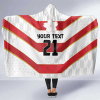 Japan Pacific Rugby 2022-23 Custom Hooded Blanket Red Sakura Japanese Wave Pattern