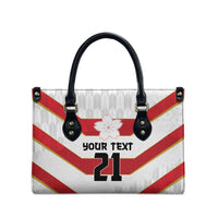 Japan Pacific Rugby 2022-23 Custom Leather Bag Red Sakura Japanese Wave Pattern - Polynesian Pride