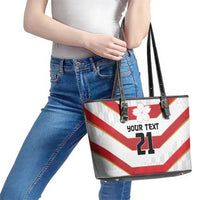 Japan Pacific Rugby 2022-23 Custom Leather Tote Bag Red Sakura Japanese Wave Pattern LT9 - Polynesian Pride