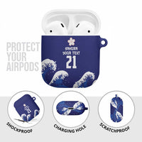 Japan Pacific Rugby Custom AirPods Case Go Sakura Japanese Wave Pattern - Polynesian Pride